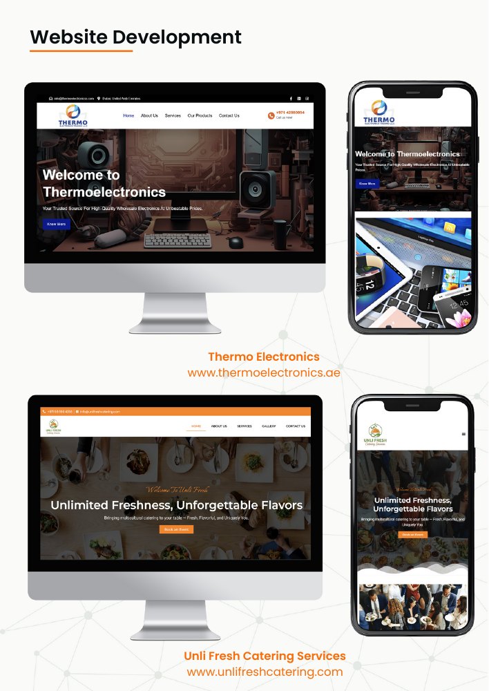 Thermo Electronics + Unli Fresh Catering website portfolio