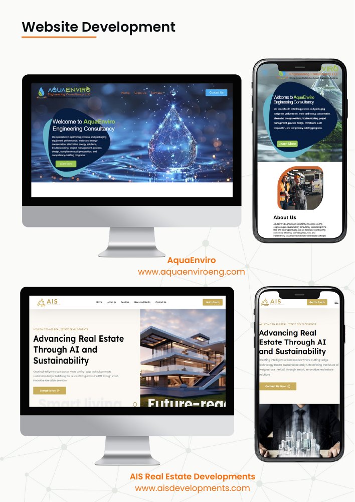 AquaEnviro + AIS Developments website portfolio